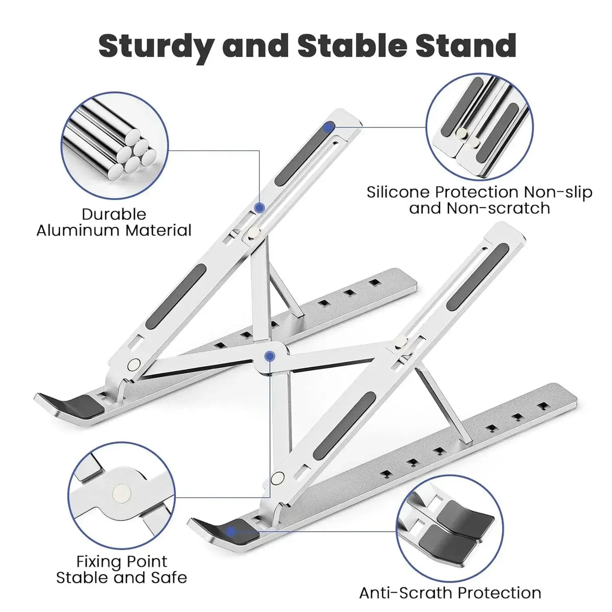 Cooling Laptop Stand – Anti-Heating Foldable Aluminum Adjustable - ZEERIK