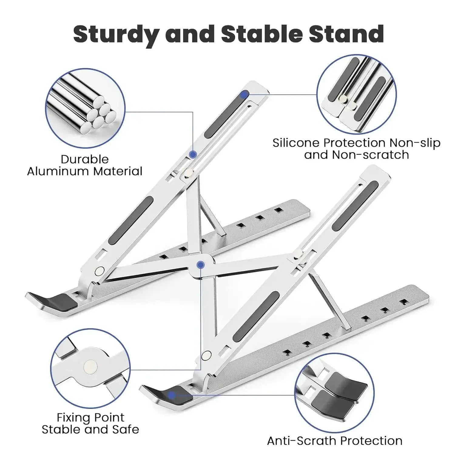 Cooling Laptop Stand – Anti-Heating Foldable Aluminum Adjustable - ZEERIK