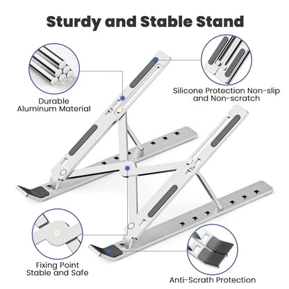 Cooling Laptop Stand – Anti-Heating Foldable Aluminum Adjustable - ZEERIK